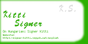 kitti signer business card